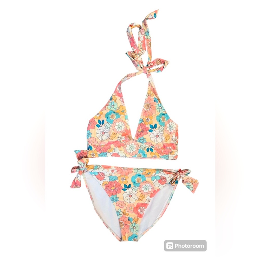Pink Lily women’s bikini swimsuit set. Top size Medium bottom size L